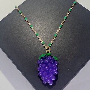 FRUIT SERIES Resin Grape Green Enamel Bead Necklace